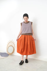 Brown vest in mesh contrast layer vest