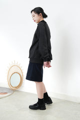 Black assy. Hem pullover w/ ribbon detail
