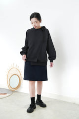 Black assy. Hem pullover w/ ribbon detail