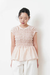 Pink detail pleats blouse