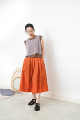 Brown vest in mesh contrast layer vest