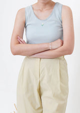 Baby blue vest with flower embroidery
