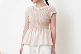 Pink detail pleats blouse