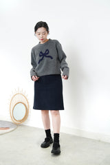 Navy corduroy skirt w/ belt