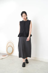 Charcoal skirt in wrap style