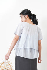 Blue linen set in 2 ways