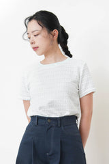 Light blue tone tweed top
