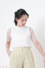 White premium mesh top