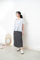 Blue linen set in 2 ways