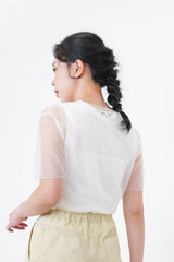 White premium mesh top