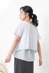 Blue linen set in 2 ways