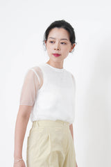 White premium mesh top