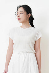 White pleats top