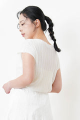 White pleats top