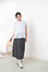 Blue linen set in 2 ways