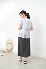 Blue linen set in 2 ways