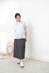 Blue linen set in 2 ways