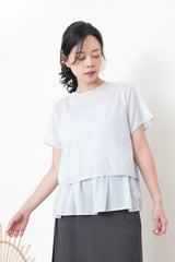 Blue linen set in 2 ways