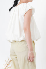White bubble blouse