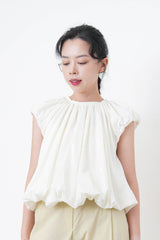 White bubble blouse