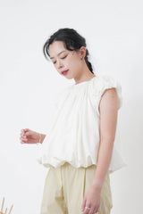 White bubble blouse