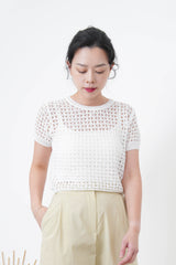 White premium crochet top