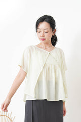 Light green linen set in 2 ways