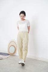White premium crochet top