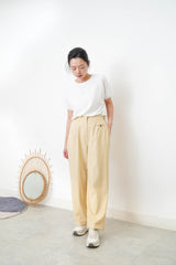 light yellow trousers