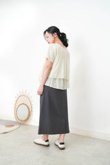 Light green linen set in 2 ways