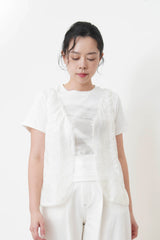 White lace vest with buttons