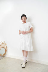 White lace vest with buttons