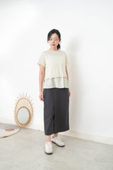 Light green linen set in 2 ways