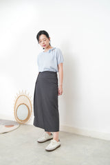 Charcoal skirt in wrap style