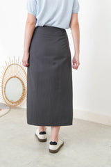 Charcoal skirt in wrap style