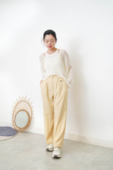 light yellow trousers