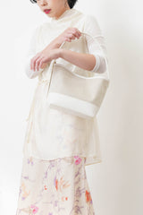 Canvas leather shoulder bag