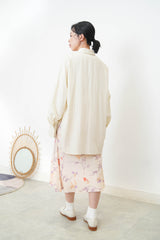 Ivory shirt w/ dash cut out