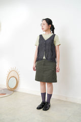 Charcoal lace vest with buttons