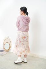 Lavender soft knit net hoodies