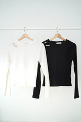 White stripe top in cut out detail