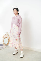 Lavender soft knit net hoodies