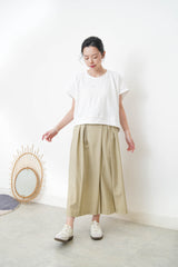 Green wide leg palazzo in pleats