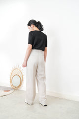 Light grey silk smooth summer pants