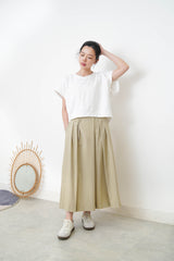 Green wide leg palazzo in pleats