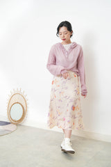 Lavender soft knit net hoodies