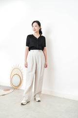 Light grey silk smooth summer pants