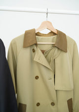 Beige duo tone patchwork trench coat