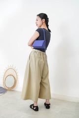 Green wide leg palazzo in pleats