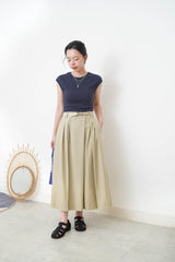 Navy minimal vest with crop sleeves